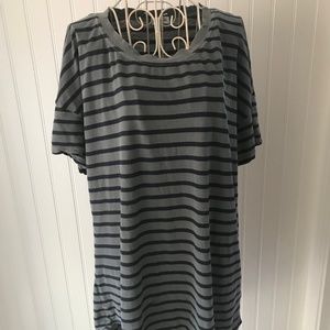 Spendid stripe long tee tunic M